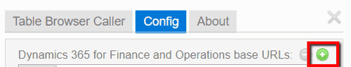 Adding a new D365 URL under Config Screenshot