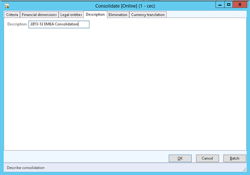 TAB 4 Description for multi-currency and multi-company consolidations in Microsoft Dynamics AX 2012