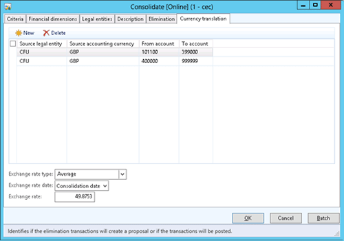 TAB 6 Currency translation for multi-currency and multi-company consolidations in MS AX 2012