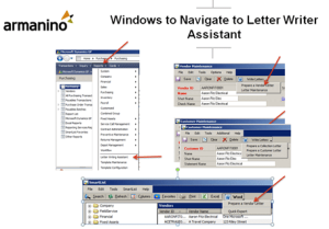 Screenshot of Navigating to Letter Writer Assistant in Dynamics GP