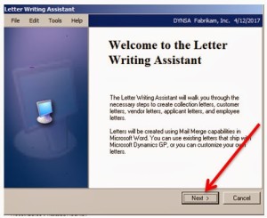 Prepare the letter using exisiting letter in Microsoft GP