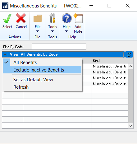 Exclude Inactive Records for HR Benefit 